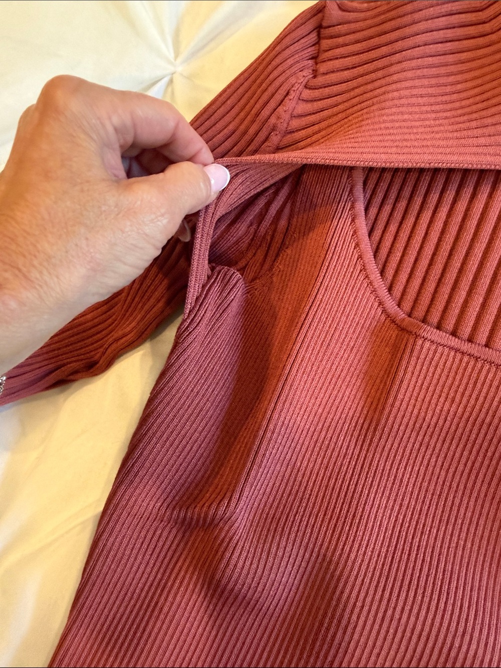 JOHNATHAN SIMKHAI Ribbed Cutout Long Sleeve Top Size XS - Picture 4 of 7